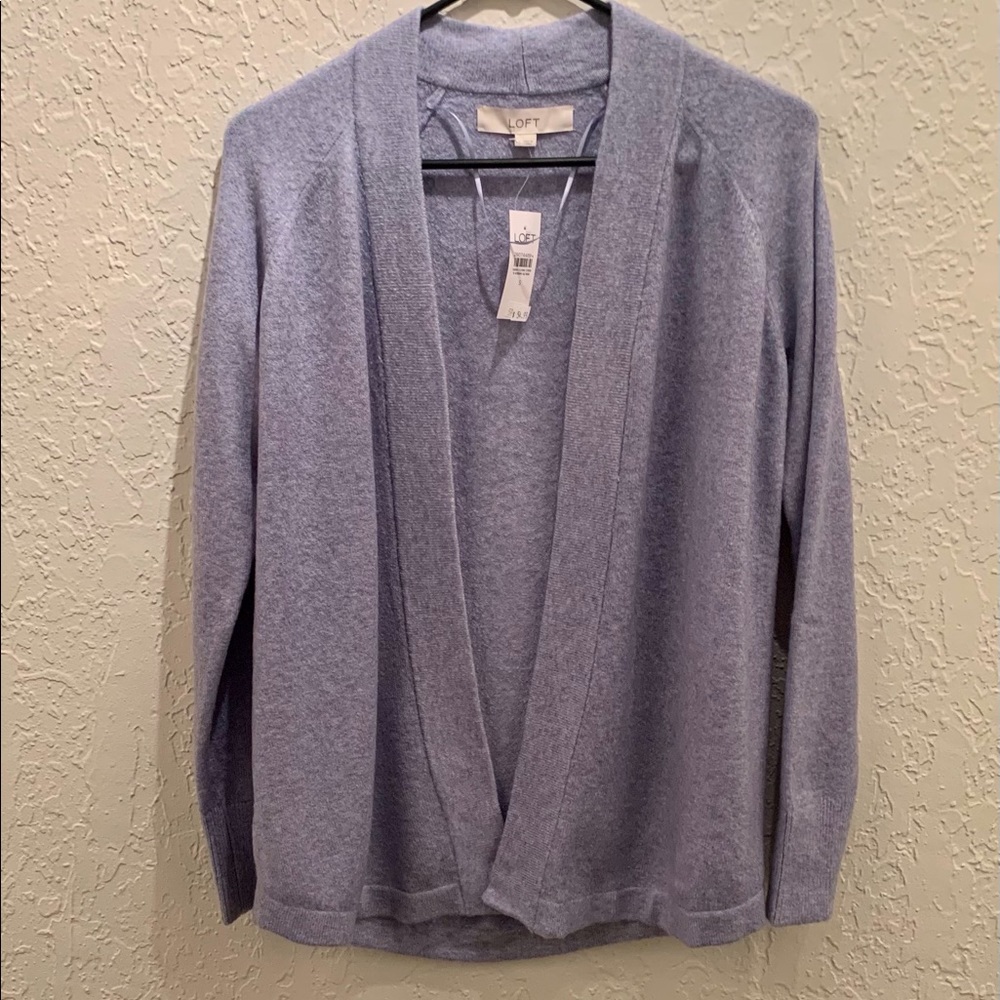 New w/tag Ann Taylor Loft Cardigan Sweater Relaxed Fit ~ Blue/Small